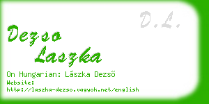 dezso laszka business card