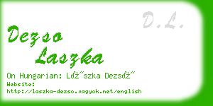 dezso laszka business card